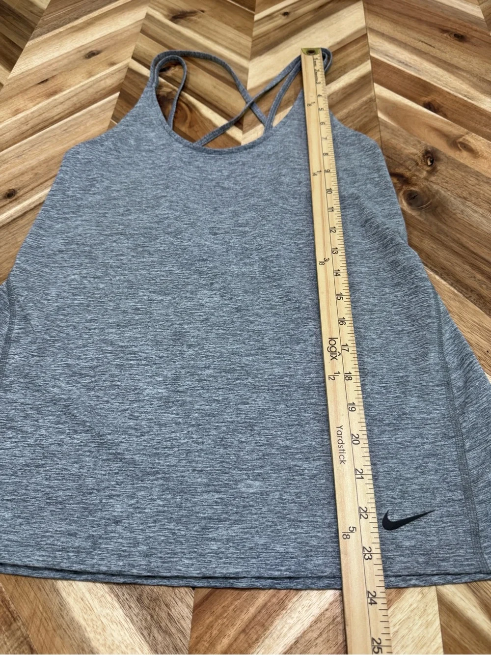 Nike Gray Heather Double-Strap Active Tank Size Small